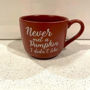 Never met a pumpkin I didn’t like maroon Mug with White Text